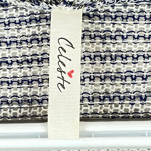 CELESTE Stretchy Cover-Up Black White Stripes Size Large - Picture 5 of 15